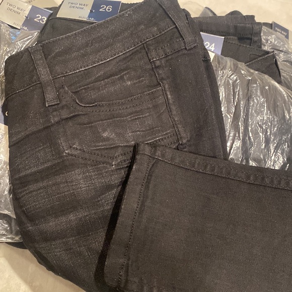 NWT BLEULAB GREAT SUPER STRETCH FIT HORSESHOE BLK JEGGING Reversible Jean - Picture 12 of 12